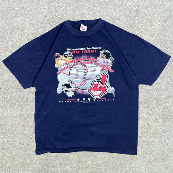 Majestic Other - Vintage Cleveland Indians T Shirt Size XL JIM Thome 2002‎ Home Run Season Record